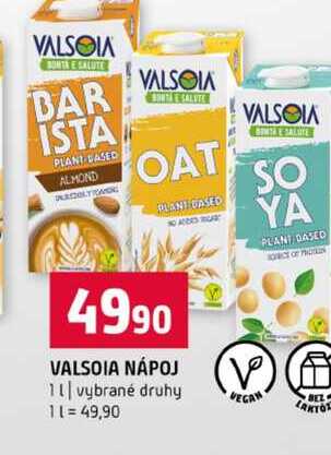 VALSOIA NÁPOJ vybrané druhy 1l