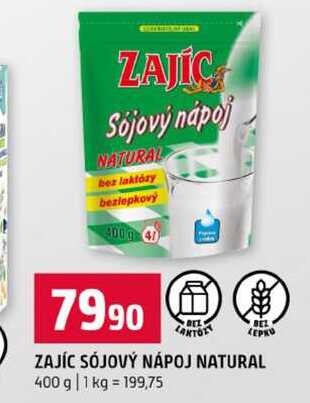 ZAJÍC SÓJOVÝ NÁPOJ NATURAL 400 g