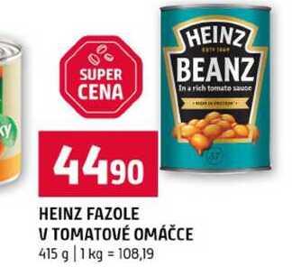HEINZ FAZOLE V TOMATOVÉ OMÁČCE 415 g