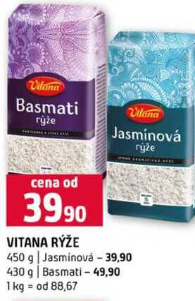 VITANA RÝŽE 450 g Jasminová 430 g Basmati