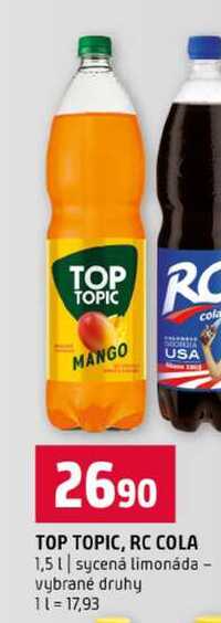 TOP TOPIC, RC COLA 1,5l sycená limonáda vybrané druhy