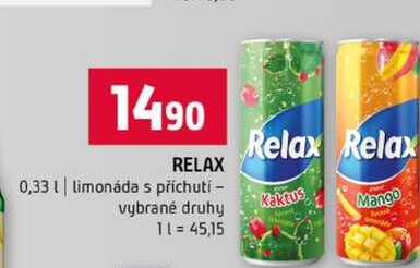 RELAX 0,33l limonáda s příchutí vybrané druhy