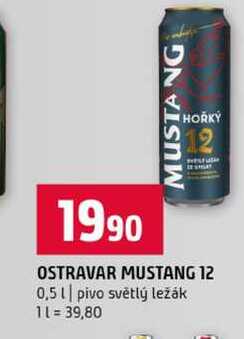 OSTRAVAR MUSTANG 12 0,5l pivo světlý ležák 