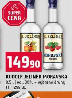 RUDOLF JELÍNEK MORAVSKÁ 0,5l vol. 30% vybrané druhy