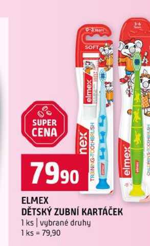 ELMEX DĚTSKÝ ZUBNÍ KARTÁČEK 1 ks vybrané druhy
