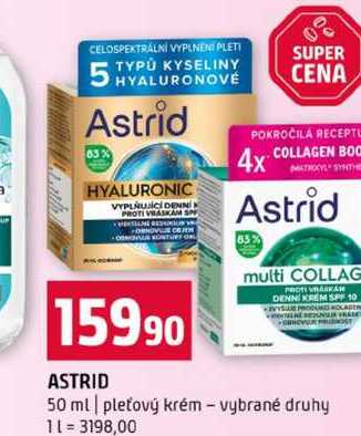 ASTRID 50 ml pleťový krém vybrané druhy