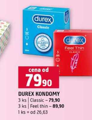DUREX KONDOMY 3 ks Classic 3 ks Feel thin Terno