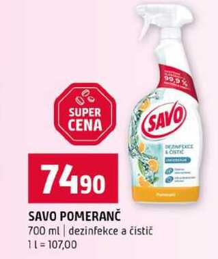 SAVO POMERANČ SAVO 700 ml dezinfekce a čistič