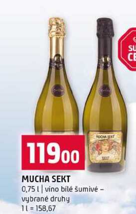MUCHA SEKT 0,75l vino bilé šumivé vybrané druhy 