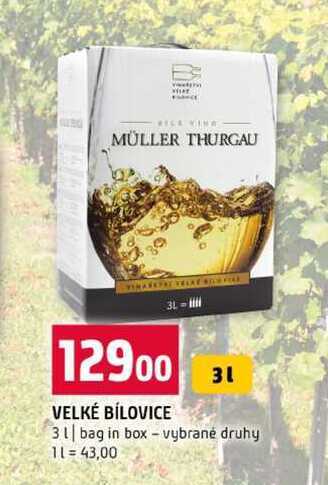 VELKÉ BÍLOVICE 3l bag in box vybrané druhy