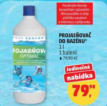 PROJASŇOVAČ DO BAZÉNU, 1 l, 1 balení Penny Market