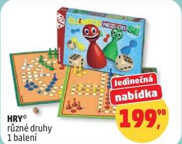 HRY různé druhy, 1 balení Penny Market