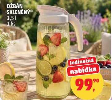 DŽBÁN SKLENĚNÝ, 1,5 l, 1 ks 