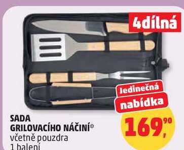 SADA GRILOVACÍHO NÁČINÍ včetně pouzdra, 1 balení Penny Market