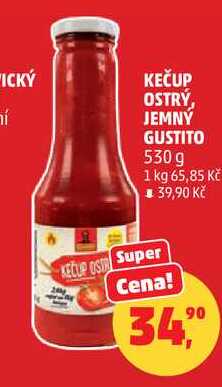 KEČUP OSTRY, JEMNÝ GUSTITO, 530 g  