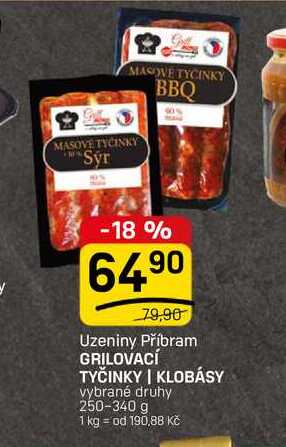 GRILOVACÍ TYČINKY | KLOBÁSY vybrané druhy 250-340 g