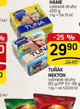 TUŇÁK NEKTON vybrané druhy 80 g/PP 52-56 g