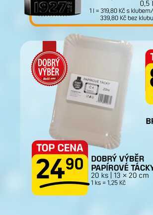 DOBRÝ VÝBĚR PAPÍROVÉ TÁCKY 20 ks 13 x 20 cm