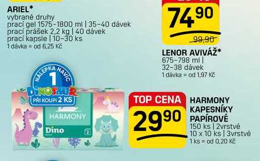 Harmony kapesníky papírové 150ks/2 vrstvé FLOP TOP
