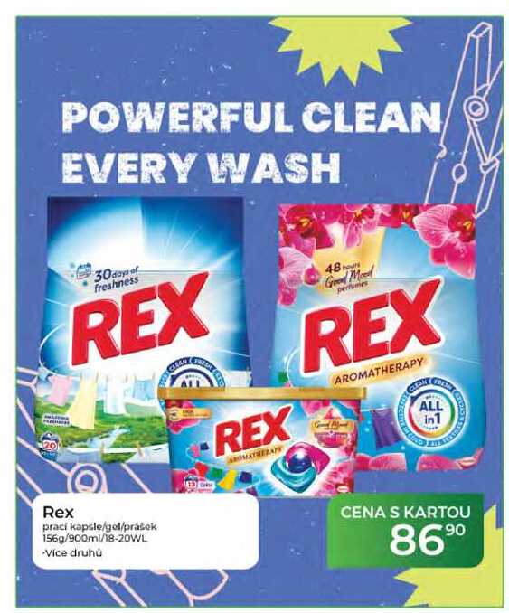 Rex prací kapsle/gel/prášek 156g/900ml/18-20WL Tamda Foods