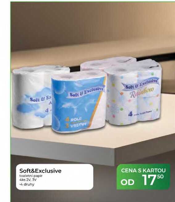 Soft&Exclusive toaletni papir 4ks 2V, 3V