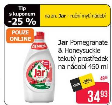Jar Pomegranate & Honeysuckle tekutý prostředek na nádobí 450 ml Teta drogerie