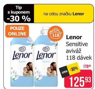 Lenor Sensitive aviváž 118 dávek Teta drogerie