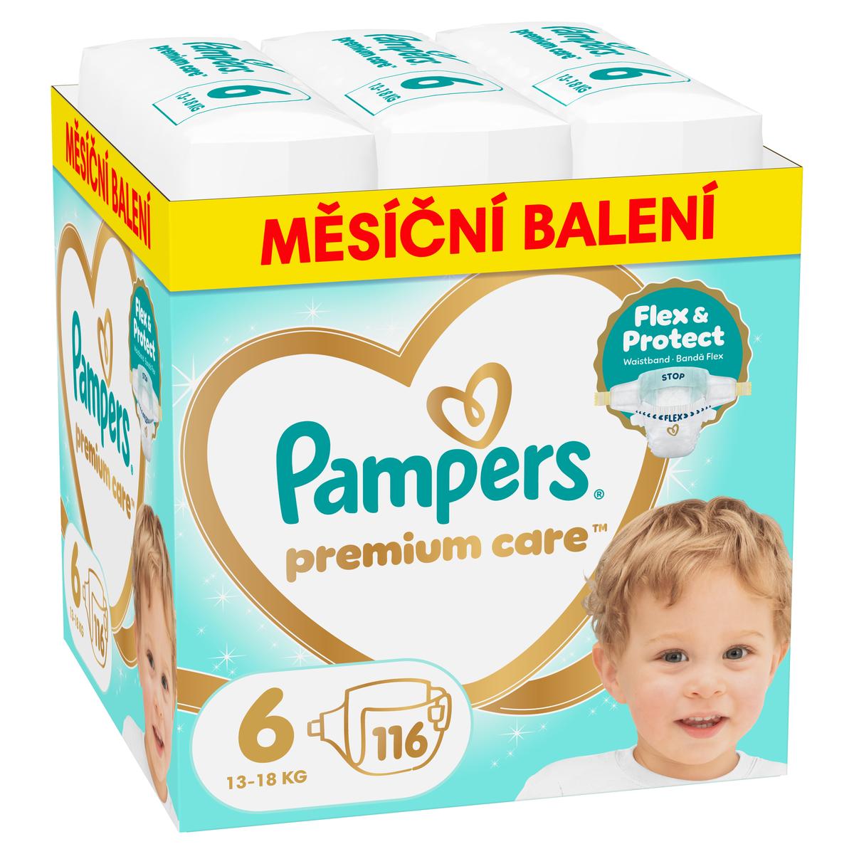 Pampers Premium Care 6 plenky 13-18 kg 116 kusů Lékárna LEMON