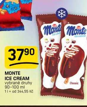 MONTE ICE CREAM vybrané druhy 90-100 ml