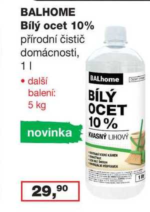 BALHOME Bílý ocet 10% 1 l Ráj drogerie