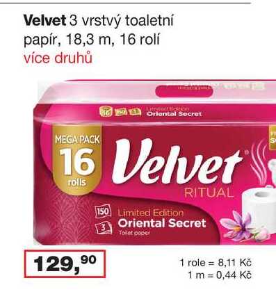 Velvet 16 rolí Ráj drogerie
