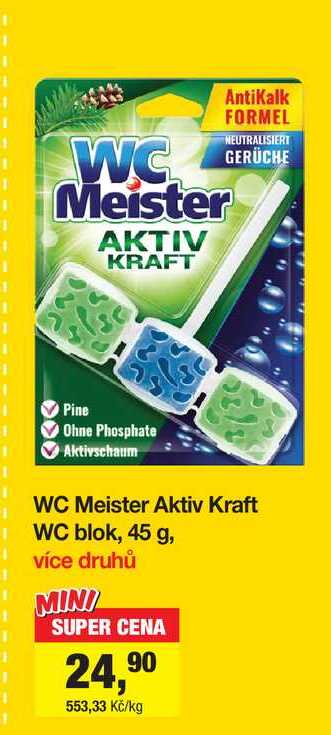 WC Meister Aktiv Kraft WC blok, 45 g Šlak