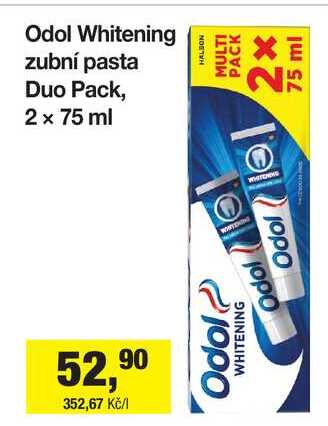 Odol Whitening zubní pasta Duo Pack, 2 x 75 ml Šlak