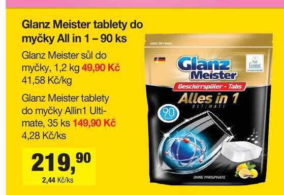 Glanz Meister tablety do myčky All in 1-90 ks