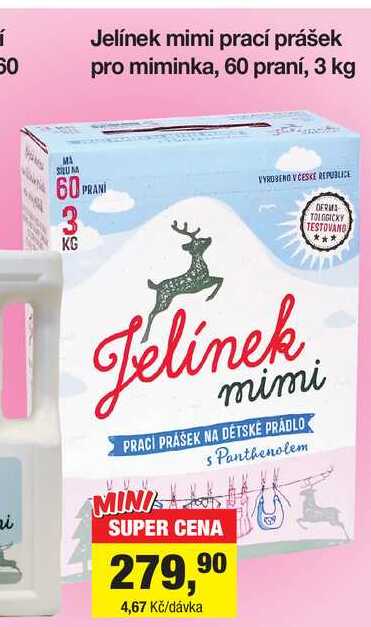 Jelínek mimi prací prášek pro miminka, 60 praní, 3 kg