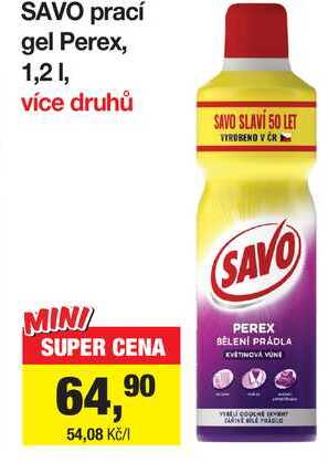 SAVO prací gel Perex, 1,2 1 Šlak