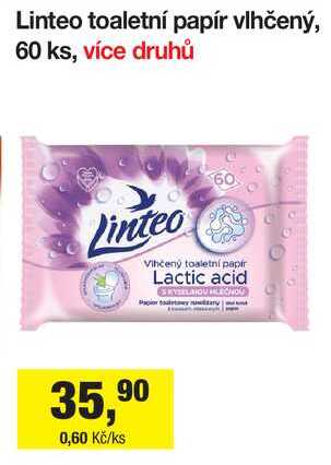 Linteo toaletní papír vlhčený, 60 ks Šlak