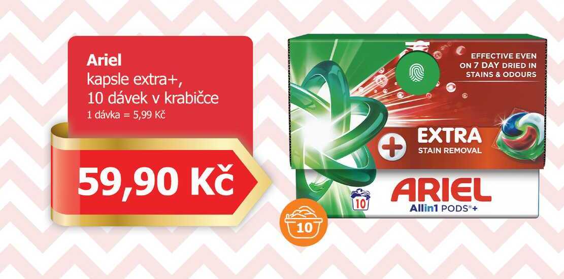Ariel kapsle extra+, 10 dávek v krabičce Teta drogerie
