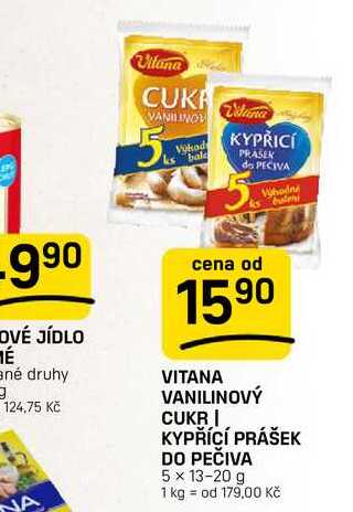 VITANA VANILINOVÝ CUKRI KYPŘÍCÍ PRÁŠEK DO PEČIVA 5 x 13-20 g 