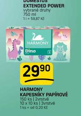 HARMONY KAPESNÍKY PAPÍROVÉ 150 ks | 2vrstvé 10 x 10 ks 3vrstvé