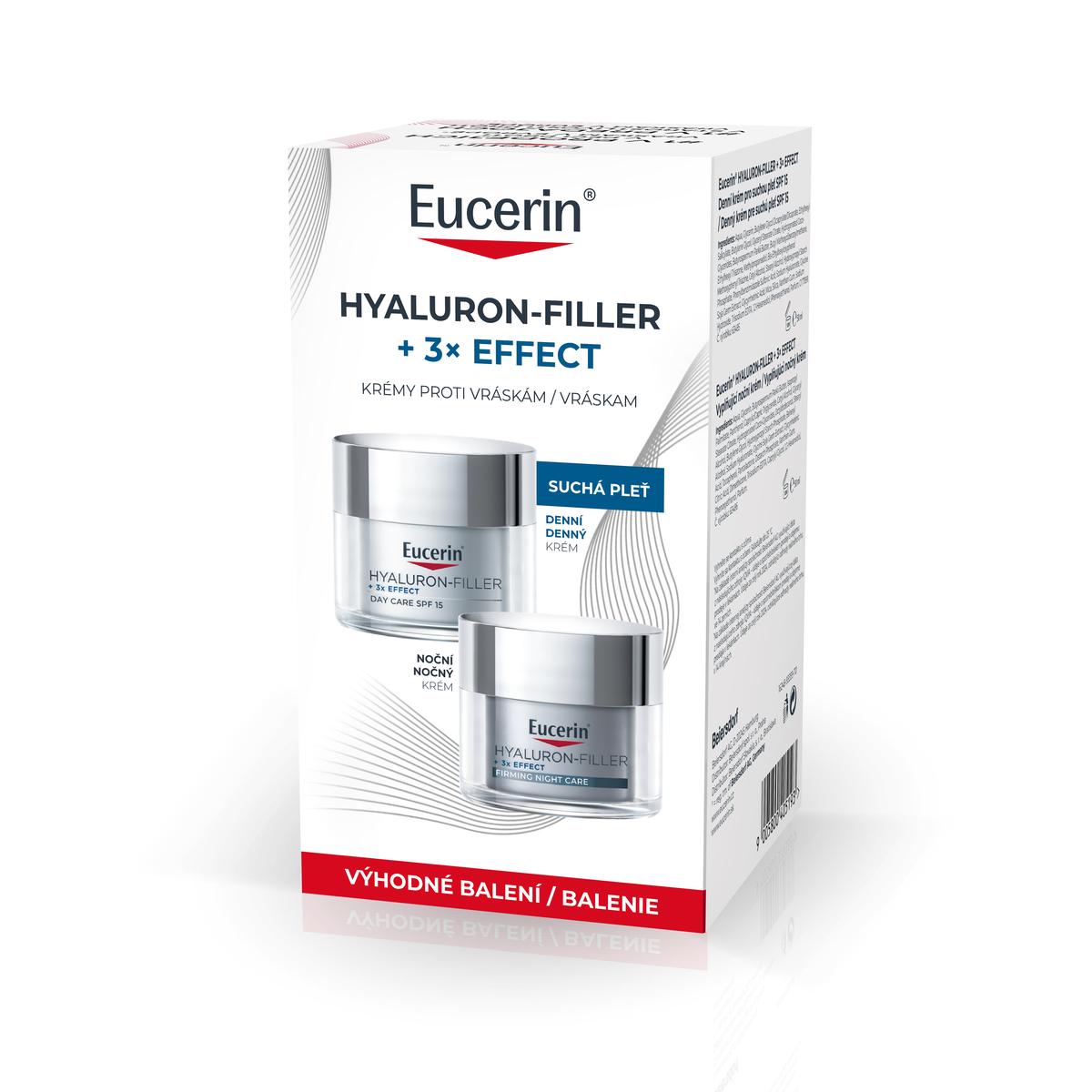 Eucerin Hyaluron-Filler+3xEffect denní+noční krém 2x50ml PROMO 2026 Lékárna LEMON