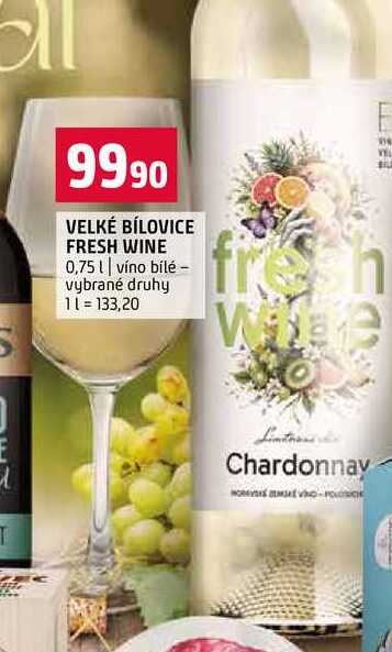 VELKÉ BÍLOVICE FRESH WINE 0,75l víno bílé vybrané druhy 