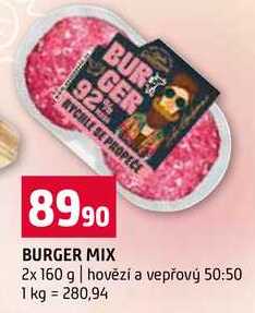 BURGER MIX 2x 160 g hovězí a vepřový 