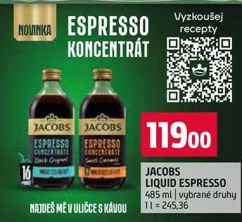 JACOBS LIQUID ESPRESSO 485 ml vybrané druhy