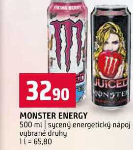 MONSTER ENERGY JUICED ONSTE 500 ml sycený energetický nápoj vybrané druhy 