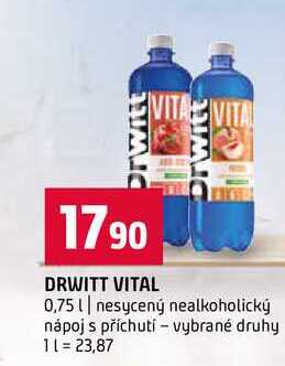 DRWITT VITAL 0,75l nesycený nealkoholický nápoj s příchutí vybrané druhy