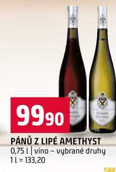 PÁNŮ Z LIPÉ AMETHYST 0,75l vino vybrané druhy