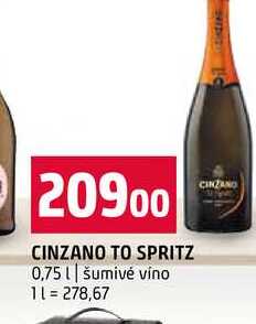CINZANO TO SPRITZ 0,75l šumivé víno