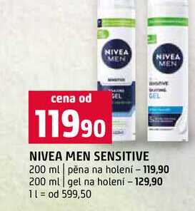 NIVEA MEN SENSITIVE CEL 200 ml pěna na holení 200 ml gel na holení Terno