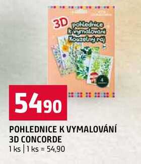 POHLEDNICE K VYMALOVÁNÍ 3D CONCORDE 1ks Terno
